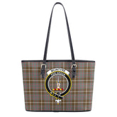 McIntyre Hunting Weathered Tartan Crest Leather Tote Bag